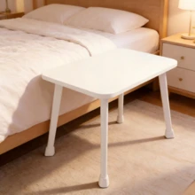 Escritorio pequeño plegable, escritorio de computadora compacto para dormitorio, oficina en casa, habitación, mesa de escritura - Blanco - Ver 2