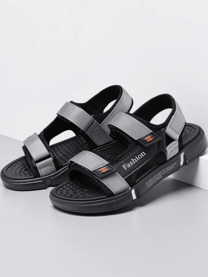 畅销男士渔夫凉鞋，夏季防滑耐磨厚底纯色软弹力拖鞋，露跟露趾沙滩鞋