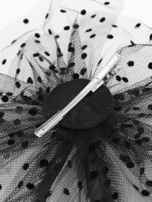 1 Pc Fascinators Hats For Women Tea Party Hats 1950s Kentucky Derby Hats Hair Clip For Bride Wedding Party Birdcage Veil Headband Flower Halloween - Black and White - View 3