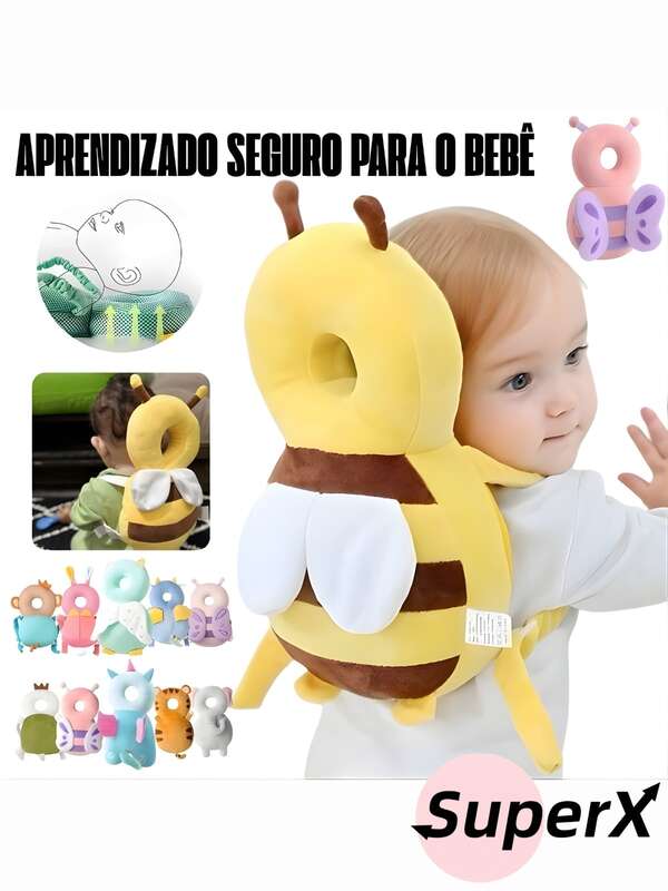 Mochila Almofada Ajustável para Bebê, Proteção Segura de Cabeça e Pescoço, Conforto e Segurança Infantil