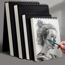 1pc Spiral Bound Sketch Pad, 30 Sheets, Acid-Free Art Sketchbook, Drawing & Writing Paper, A3/A4 Sketchbook Suitable For Teens, Adults, Beginners & Artists - Multicolor - View 2