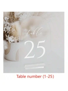 5" X 7" Acrylic Arched Table Number Plates With Acrylic Stands, Suitable For Wedding, Birthday Party And Other Occasions - View 14