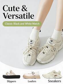 可爱小狗图案女士薄棉中筒袜，适合搭配任何鞋子，夏季款 - 彩色 - 查看 4