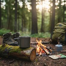 Pure Titanium Camping Cup With Foldable Handle For Outdoor Hiking And Travel - Multicolor - View 3