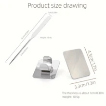 2 Pc Professional Makeup Foundation Make-Up Spatula Set Makeup Foundation Make-Up Spatula Ring Palette Palette Spatula - Silver - View 4