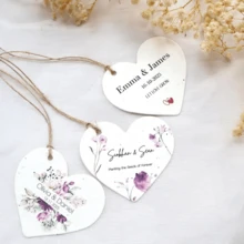 Thẻ hình trái tim tùy chỉnh, Nhãn trái tim cá nhân hóa cho đám cưới, Thẻ quà tặng khách mời đám cưới tùy chỉnh, Quà tặng tiệc/Trang trí tiệc cưới, Thẻ treo tùy chỉnh, Thẻ quà tặng, Thẻ trang trí quà tặng, Tùy chỉnh cho đám cưới & sự kiện - Thẻ treo hình trái tim - Xem 3