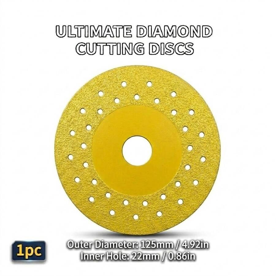 125mm Diamond Cutting Disc: Industrial High-Density Diamond Abrasive, Suitable For Wet & Dry Use, Cuts Tiles/Marble Cleanly Without Chipping! - A - View 1