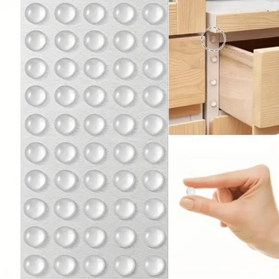 81 piezas Topes de silicona transparente, protectores anti-golpes autoadhesivos para gabinetes y muebles