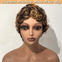 34 Inch Honey Blonde Highlight Curly Wig Human Hair Ombre Water Wave 13x4 HD Lace Front Wigs Human Hair For Women Natural And Soft Wet And Wavy Lace Frontal Glueless Wig 250% Density - SP4/27 - 查看 10
