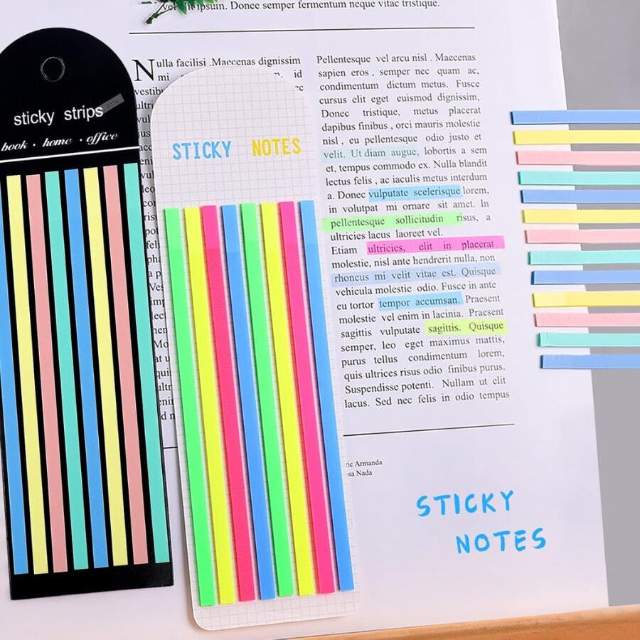 Set Of 160 Transparent Sticky Notes And Pastel Colored Page Dividers For Organizing Books And Notes - Pack Of 160 Transparent Notes - View 1