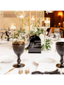 5x7英寸亚克力拱形桌号牌架，配亚克力桌号牌，适用于婚礼宴会 - 查看 6