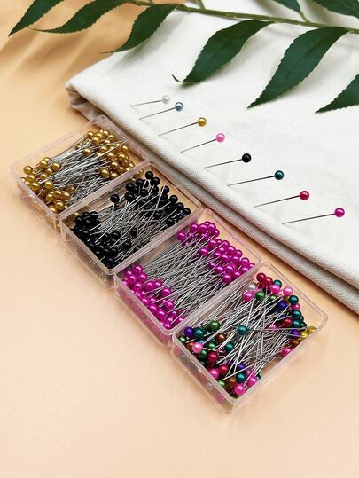 100pcs Straight Pins In Box, Multi-Color Pearl Finish Sewing Pins, Suitable For Sewing, DIY Crafts, Positioning And Fixing Pins, Fashion Accessory Design