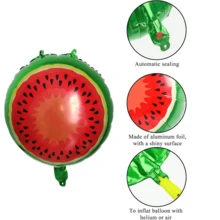 3pcs Large Watermelon Fruit Balloons, Theme Party Birthday Decorations - Round Watermelon Balloon - View 7