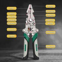 Multifunctional Electrician Pliers Foldable Wire Stripper Pulley Electrician Wire Splitter Winding Crimping Pliers Hand Tool - Green - View 4