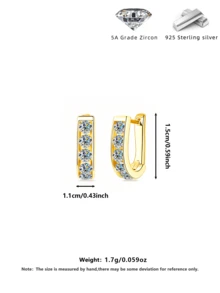 925 Silver Double Circle Zirconia Earrings Hypoallergenic Christmas Mother's Day Gift Box - Multicolor - View 6