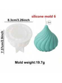 1 pieza Molde de silicona pequeño de 1 orificio/3 orificios DIY, para jabón hecho a mano, ambientador de coche, molde de vela de yeso - Blanco - Ver 7