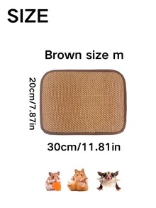 1 tấm thảm làm mát mùa hè cho thú cưng, kích thước lớn, phù hợp cho thỏ, chuột hamster, gấu bông, lửng mật ong và các vật nuôi khác, có nhiều kích cỡ, chất liệu cao cấp, bền và có thể giặt được, dùng làm tấm lót làm mát cho thú cưng nhỏ. - E-nâu - Xem 7