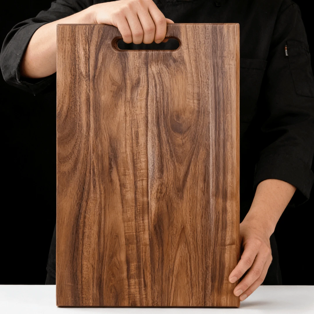 1块大号相思木砧板，木质切菜板，奶酪/熟食板 - 乔迁、母亲节、新居及婚礼厨房备餐及上菜礼品 - 可用于切割肉类、面包、奶酪、蔬菜 - 实用厨房用具，烹饪爱好者和专业厨师必备