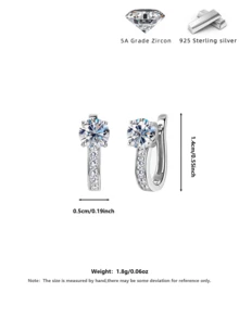 925 Silver Double Circle Zirconia Earrings Infinity Element Hypoallergenic Holiday Gift Box - Multicolor - View 12