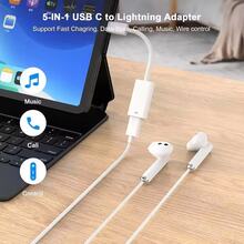 1-2个通用男女通用编织高速USB-C适配器，兼容苹果17/16/15系列，多设备连接稳定无延迟，办公、旅行和娱乐必备 - 白色 - 查看 4