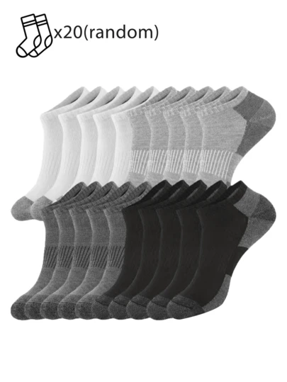 6/12 Pairs Solid Color Men's Mid-Calf Sports Socks, Non-Slip Design Suitable For Sports And Casual Wear, Hand Wash Or Dry Clean