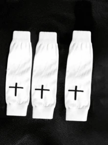 1/2/3/4/5 件装专业足球护腿套，训练运动比赛防护腿套，单层腿套，压缩足球护腿套，男士压缩腿套，足球运动针织护胫，吸汗，耐磨，适合男士足球、篮球训练、运动和户外活动，足球配件 - 黑與白 - 查看 10