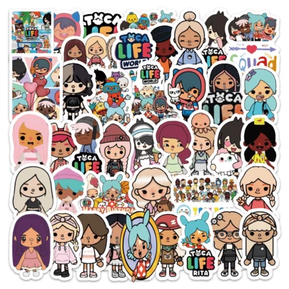 80pcs Toca Life World Stickers Toca Boca,Toca Life World Graffiti Stickers DIY Laptop Refrigerator Luggage Phone Case Water Cup Decoration Stickers Perfect For Toca Fans