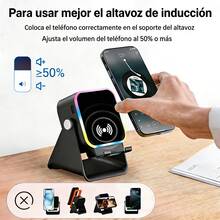 5-In-1 Wireless Induction Bluetooth Speaker, Black - View 2