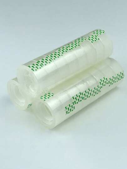 24卷透明办公胶带，小号，带花卉图案。这是一款适用于办公室和学生的胶带，适合办公室和学校环境。