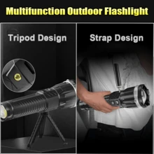 1 Buah Senter LED Bertenaga Kuat, Senter Taktis Isi Ulang dengan Lampu COB Belakang, 8 Mode Pencahayaan, Cahaya Putih & Cahaya Merah, Baterai Terintegrasi, Senter Genggam Portabel, Dilengkapi Tripod dan Tali, Obor LED Ukuran Besar untuk Luar Ruangan, Lampu Sorot Jarak Jauh, Dapat Diperbesar, Senter Multifungsi Tahan Air, Penerangan Keselamatan Luar Ruangan, Cocok untuk Berkemah, Memancing, Mendaki, Berburu, Bersepeda, Eksplorasi, Mendaki Gunung, Olahraga, Keadaan Darurat, Bekerja, dll. - senter terang - View 7
