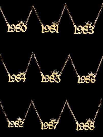 1 Customized Minimalist Fashion Retro Hip-Hop Digital Women's Pendant Necklace