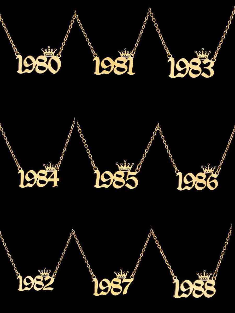 1 Customized Minimalist Fashion Retro Hip-Hop Digital Women's Pendant Necklace - Style 5 - View 1