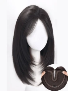 Front Lace Bangs Wig For Women, High Density Top Hairpieces To Cover White Hair And Add Volume, Invisible And No Pain Hair Extensions - Multicolor - View 16