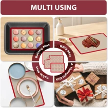 Silicone Non-Slip Baking Mat, Practical Foldable Baking Mat Suitable For Daily Dough Kneading, Air Fryer Cooking, And Various Dessert Making At Home - Multicolor - View 8