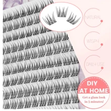 Lazy Girl Mermaid Tail Trilogy Cluster Lashes – Individual Segmented Everyday No-Makeup-Look False Eyelashes For Beginners, Natural Faux - View 5