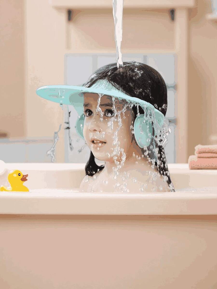 Mũ tắm trẻ em có thể điều chỉnh, mũ tắm cho bé, tấm chắn bảo vệ mắt và tai khi gội đầu khỏi nước. - Nhiều màu - Xem 1