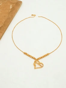 1 chiếc vòng cổ mặt dây chuyền tua rua thời trang cá nhân hóa, kiểu dáng choker đa năng dành cho nữ. - Vàng - Xem 17