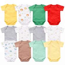 Baby Layette Kit 6 Pieces Bodysuit + Footed Pants 100% Cotton Newborn To Large – Boy, Girl And Unisex – Newborn Maternity Clothes - Assorted Colors Plain And Patterned - Unisex - View 2
