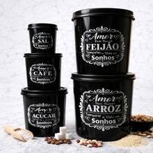 5-PIECE GROCERY SET WITH FOOD ORGANIZING JARS - Black - View 1