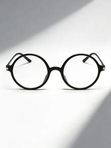 Kính gọng tròn màu đen cổ điển, không cần độ, kiểu dáng retro, phù hợp cho cả nam và nữ, thích hợp cho dạo phố, thường ngày, dự tiệc và mọi dịp. - màu đen - Xem 2