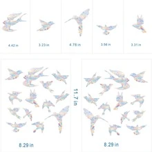 SHAWULA 13Pcs Birds Window Clings And Decals For Bird Strike Prevention, Anti-Collision Stickers To Protect Birds From Hitting Windows, Reusable Non-Adhesive Rainbow Suncatchers - Multicolor - View 5