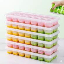 Kit Formas De Gelo Com Fundo Em Silicone Flexível E Tampa - Praticidade Total - Multicolorido - Visão 10
