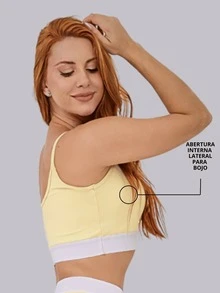 Women's Gym Set, Suplex Polyamide Top And Shorts With Elastic Waistband, AVA Fitness - Màu vàng bơ - Xem 6