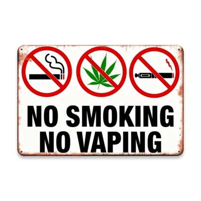 8.0"X12.0" Square Metal "No Smoking" Sign, Suitable For Bars, Cafes, Clubs, Perfect Indoor Wall Decor