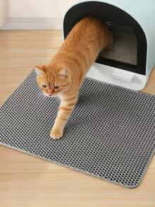 1片双层EVA猫砂垫，可水洗防带出防溅猫砂盆垫，猫咪用品 - 彩色 - 查看 5