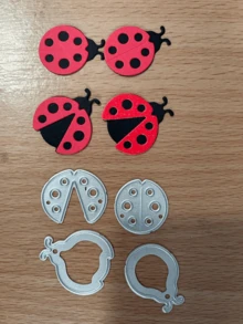 瓢虫主题金属切割模具，适用于DIY剪贴簿、照片装饰、压花纸和其他手工艺品，尤其适合卡片制作和剪贴簿制作。 - 銀色 - 查看 4
