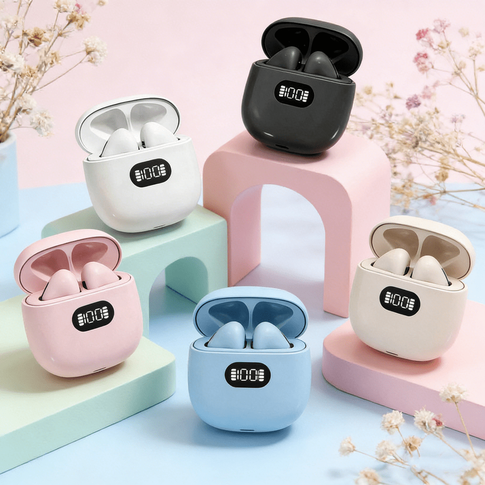 Wireless Headphones Semi-In-Ear Design Power Display Music Headset Gaming Headsetultra-Long Battery Life Bluetooth Earphones For Phones