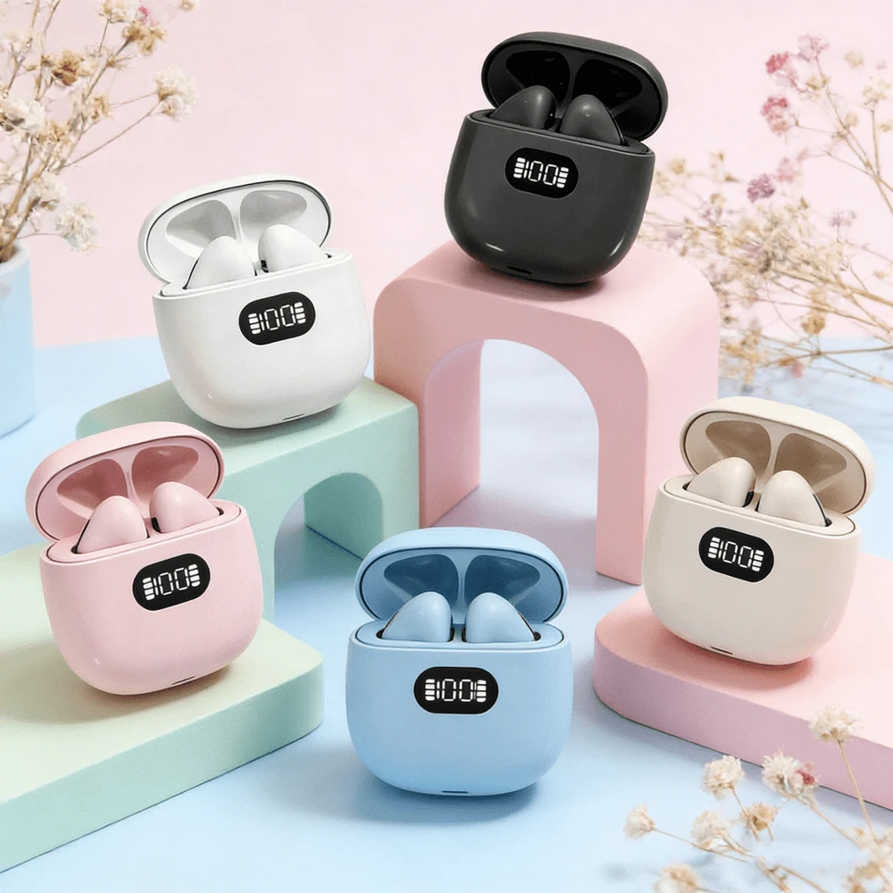 Wireless Headphones Semi-In-Ear Design Power Display Music Headset Gaming Headsetultra-Long Battery Life Bluetooth Earphones For Phones - View 1