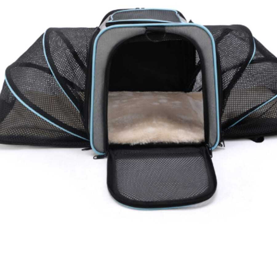 Pet Carrier Bag For Pets Up To 9kg, Expandable, Suitable For Airplane Travel, Premium For Dogs And Cats. - 霧霾藍 - 查看 1