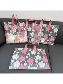 10/20/30/50个装花卉图案礼品袋 - 塑料手提袋，适用于购物、婚礼、生日和节日、厨房保鲜、家居收纳、家居装饰 - 查看 2